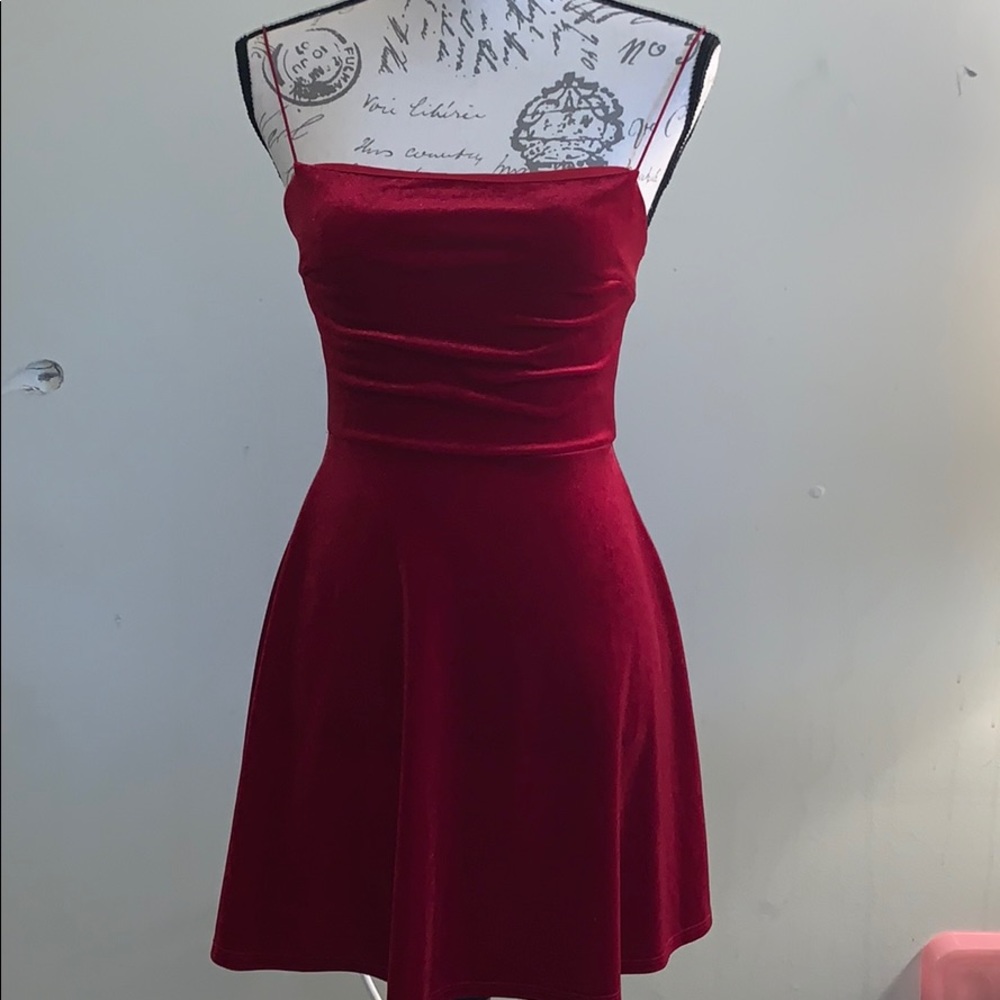 Red velvet dress